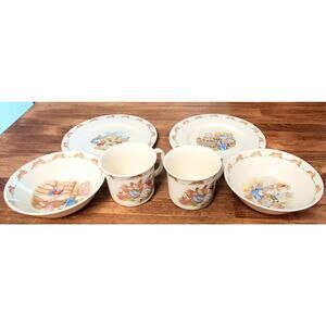 Bunnykins Royal Doulton Dishes, Made in UK, 6 pieces, Bone China, No Chips,